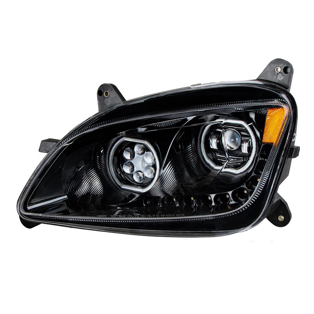 PETERBILT 579/587 LED HALO HEADLIGHT (BLACK HOUSING) - LH