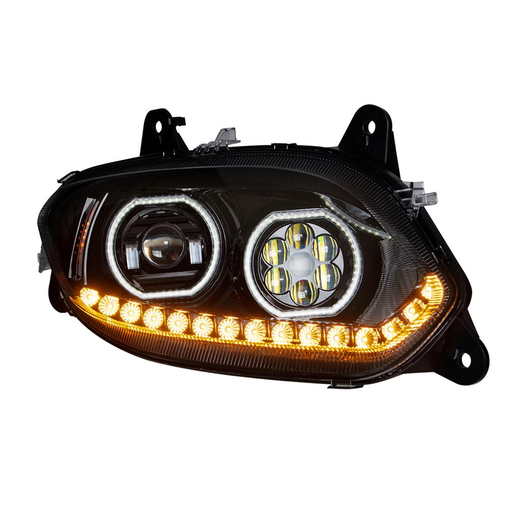 INTERNATIONAL LT 2017 & UP HEADLIGHT W/ LED BAR - RIGHT SIDE (BLACK HOUSING)