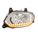 INTERNATIONAL LT 2017 & UP HEADLIGHT W/ LED BAR - LEFT SIDE (CHROME HOUSING)