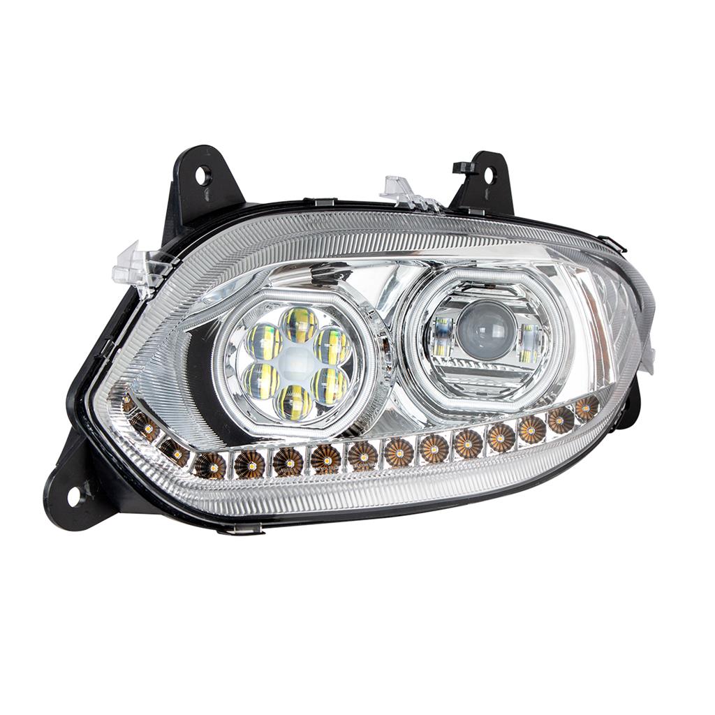 INTERNATIONAL LT 2017 & UP HEADLIGHT W/ LED BAR - LEFT SIDE (CHROME HOUSING)