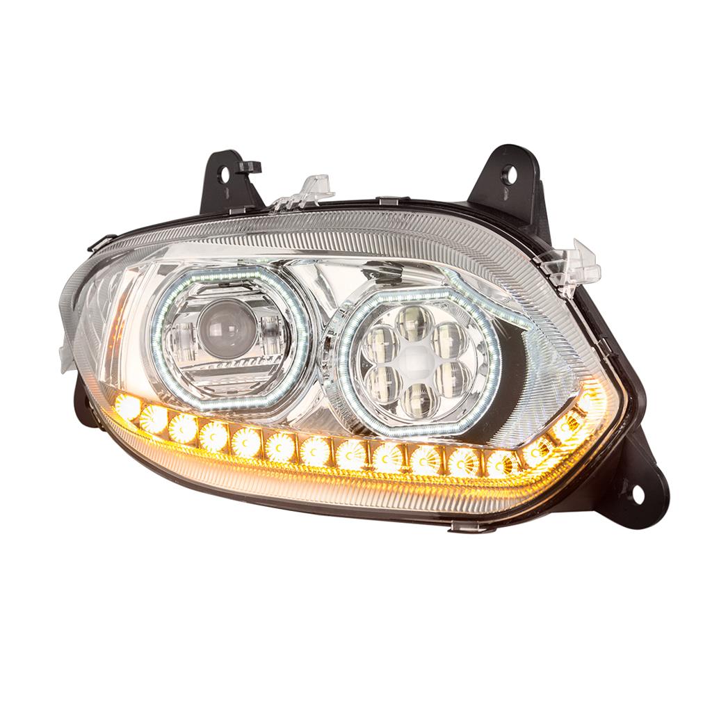 INTERNATIONAL LT 2017 & UP HEADLIGHT W/ LED BAR - RIGHT SIDE (CHROME HOUSING)