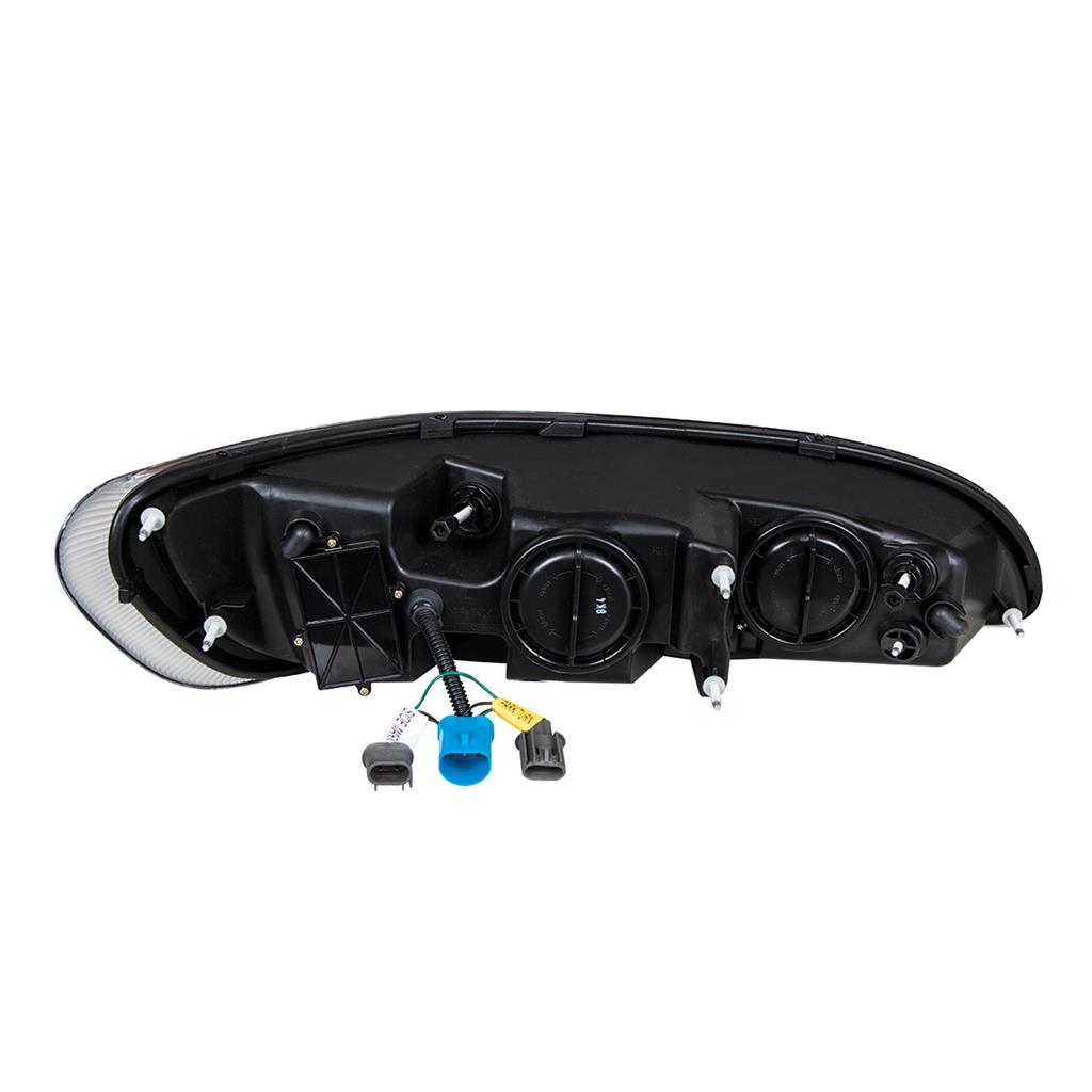 PETERBILT 386/384/387 PROJECTION HEADLIGHT W/ LED POSITION LIGHT & LED TURN SIGNAL 2008 & UP (BLACK HOUSING) - LEFT SIDE