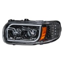 PETERBILT 388/389 HIGH POWER LED HEADLIGHT (BLACKOUT) W/ LED POSITION LIGHT & LED TURN SIGNAL 2008 & UP - LEFT SIDE