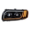 PETERBILT 388/389 HIGH POWER LED HEADLIGHT (BLACKOUT) W/ LED POSITION LIGHT & LED TURN SIGNAL 2008 & UP - LEFT SIDE