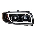 PETERBILT 388/389 HIGH POWER LED HEADLIGHT (BLACKOUT) W/ LED POSITION LIGHT & LED TURN SIGNAL 2008 & UP - RIGHT SIDE