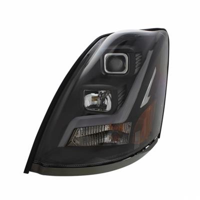 VOLVO VNL 2004-2017 "BLACKOUT" PROJECTION HEADLIGHT W/ LED POSITION LIGHT BAR - LEFT SIDE