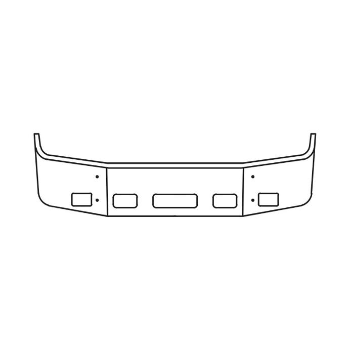 PETERBILT 387 16" STAINLESS STEEL BUMPER W/STEP/FOG HOLES COMPLETE W/ BRACKETS 2002-2010