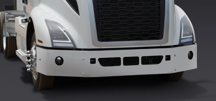 2018 & UP 18" Volvo VNR CHROME BUMPER W/ FOG LIGHT HOLE/STEP HOLE/TOW PIN HOLES (BRACKETS INCLUDED)