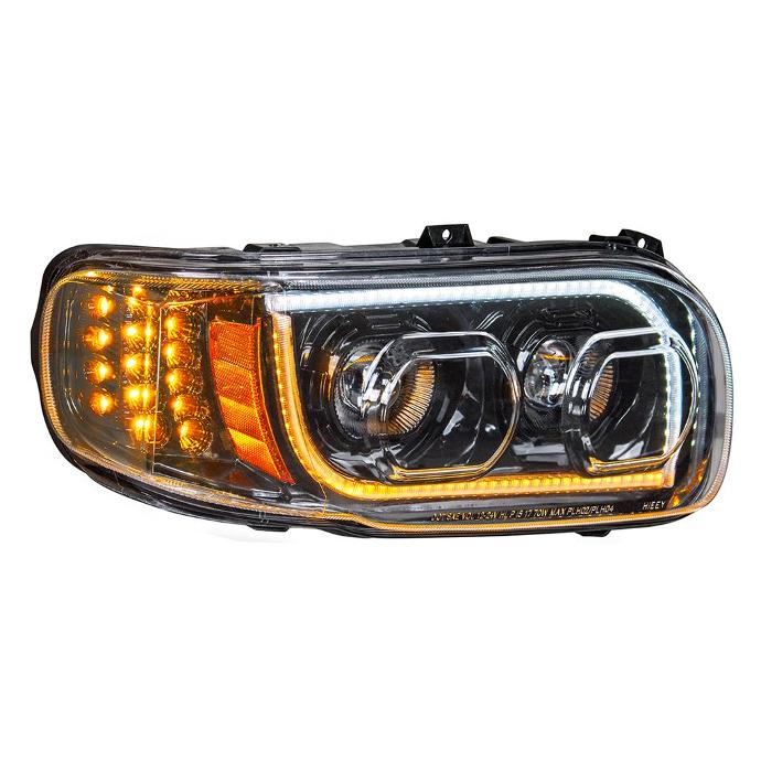 PETERBILT 388/389 HIGH POWER LED HEADLIGHT (BLACKOUT) W/ LED POSITION LIGHT & LED TURN SIGNAL 2008 & UP - RIGHT SIDE