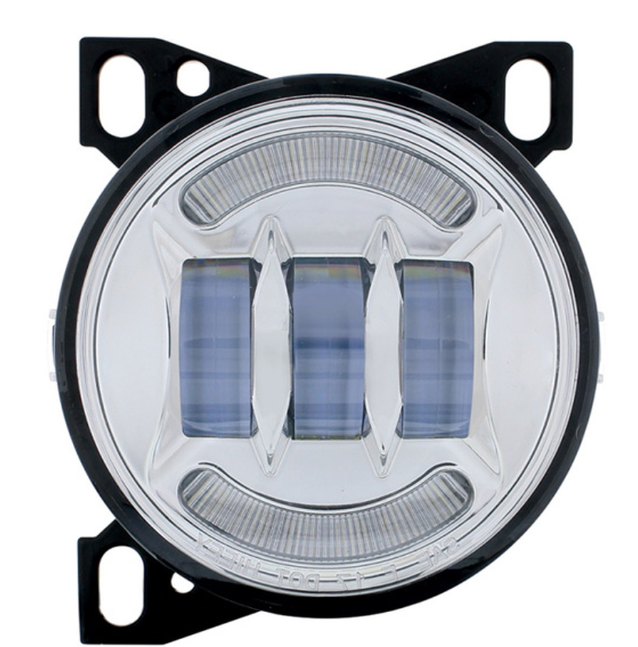 KENWORTH T660 LED FOG LIGHT W/ HALO RING (CHROME) - LEFT  SIDE ALSO FITS PETERBILT 579/587