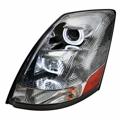Volvo VNL PROJECTION HEADLIGHT 2004-2017 (LED HALO) (CHROME HOUSING) - LEFT SIDE