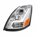Volvo VNL 2004-2017 "CHROME" PROJECTION HEADLIGHT W/ LED POSITION LIGHT BAR - LEFT SIDE