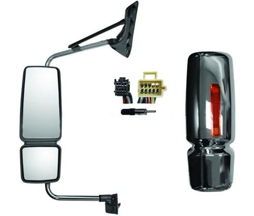 INTERNATONAL DURASTAR HEATED DOOR MIRROR ASSEMBLY NEW STYLE (CHROME) - LEFT SIDE